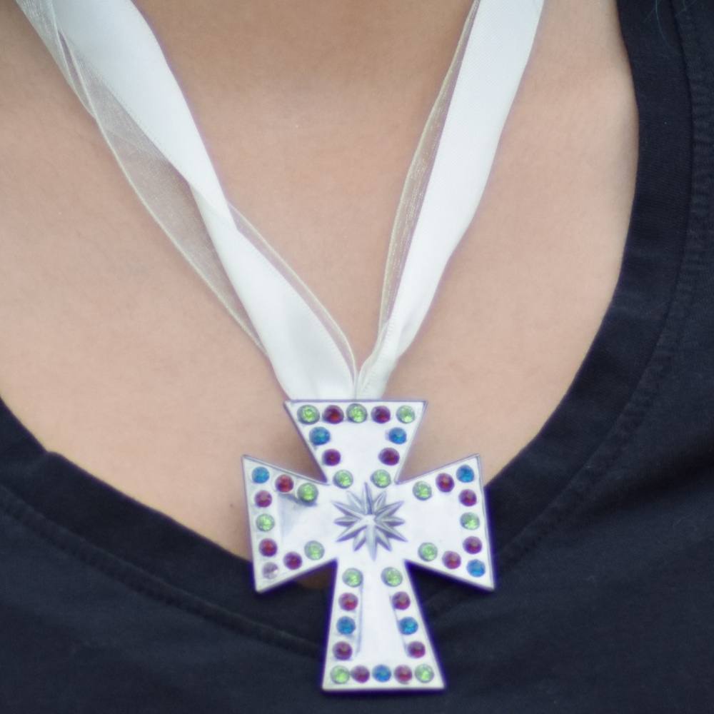 Metallic Mult-Colored Cross
